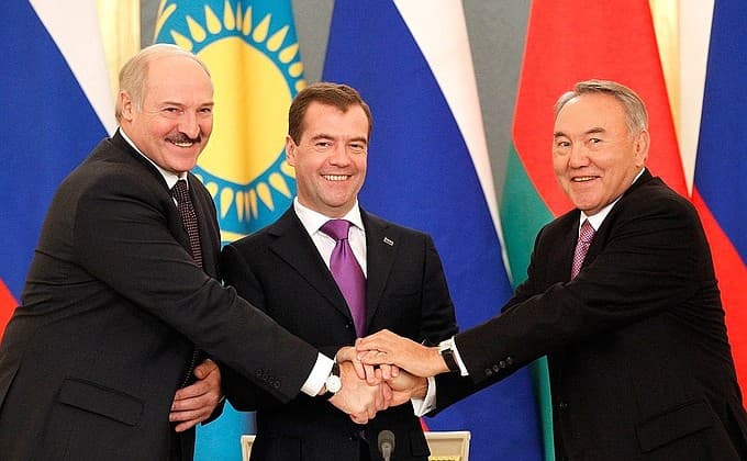 Meeting of the presidents of Russia, Belarus, and Kazakhstan ...