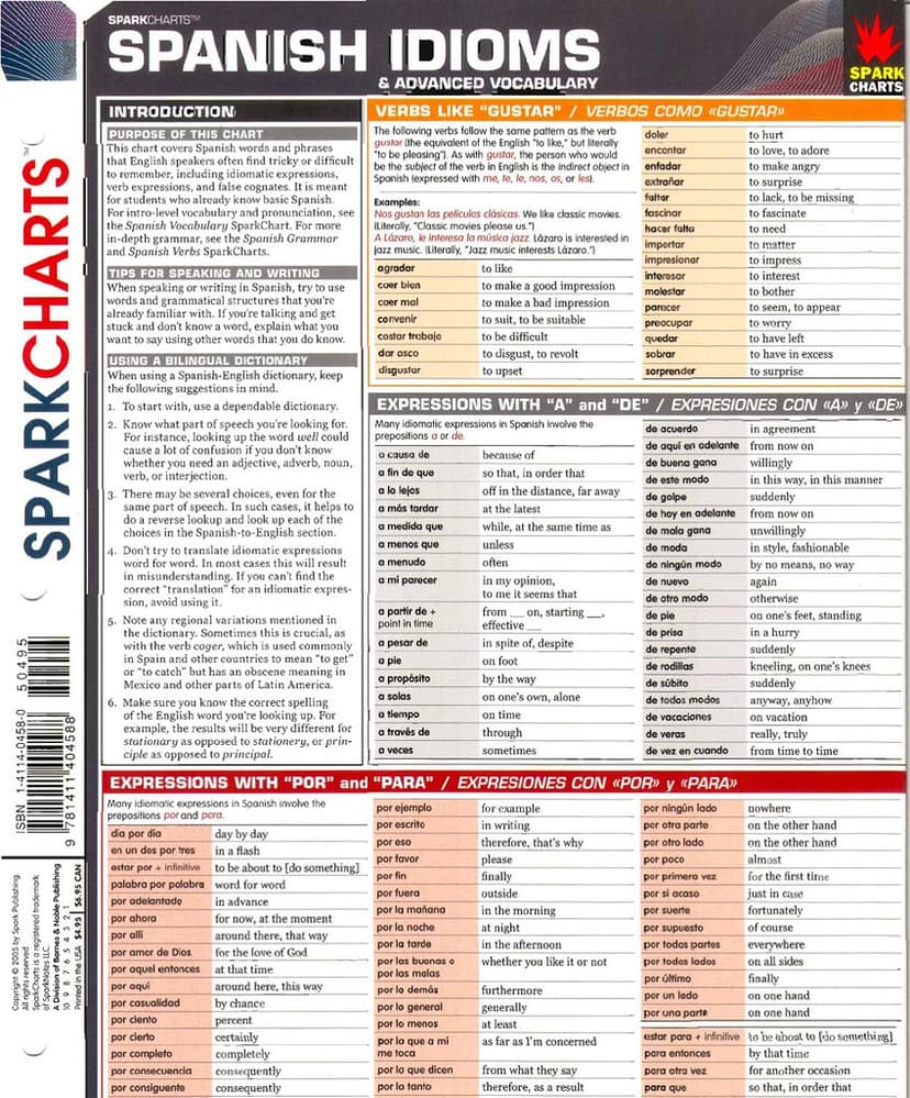 Sparkcharts Spanish Idioms | attanatta | Flickr
