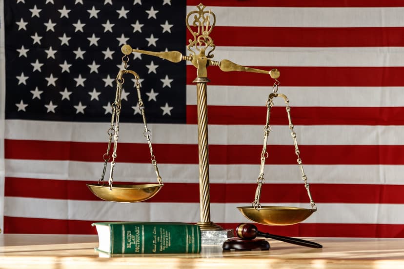 Scales of Justice Law Dictionary Gavel USA Flag | When using… | Flickr