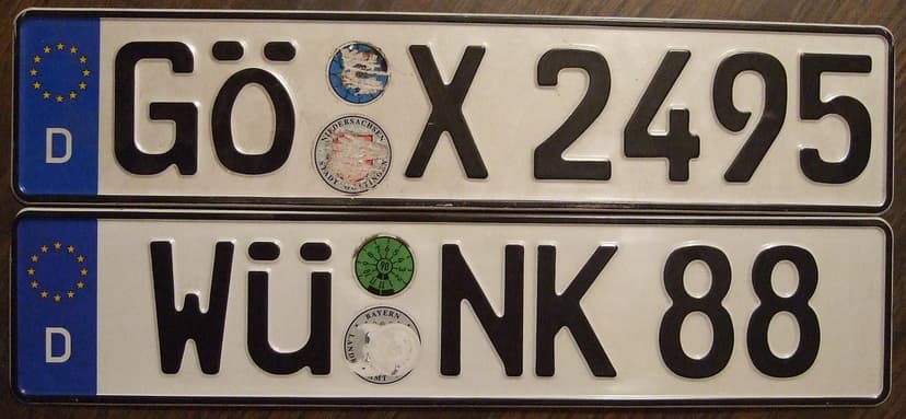 GERMANY License plates with German letters | Two German lice… | Flickr