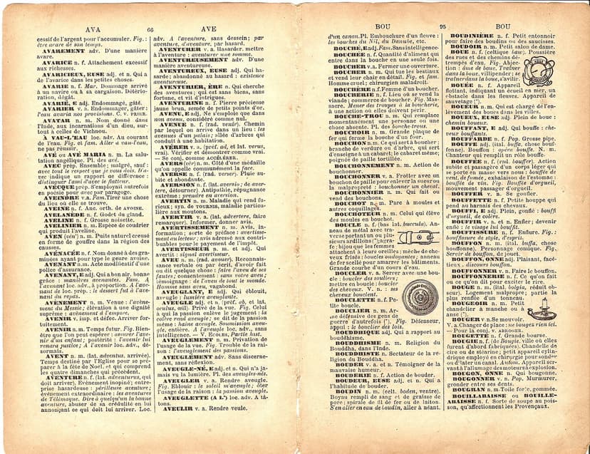 French dictionary page2 | Vintage french dictionary pages. F… | Flickr
