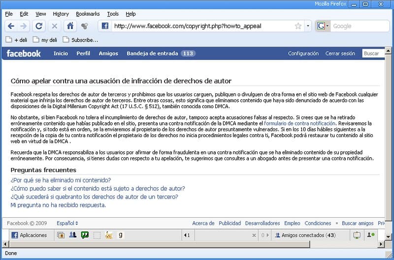 Facebook FAQ DMCA Counternotice (en español) | As observed o… | Flickr