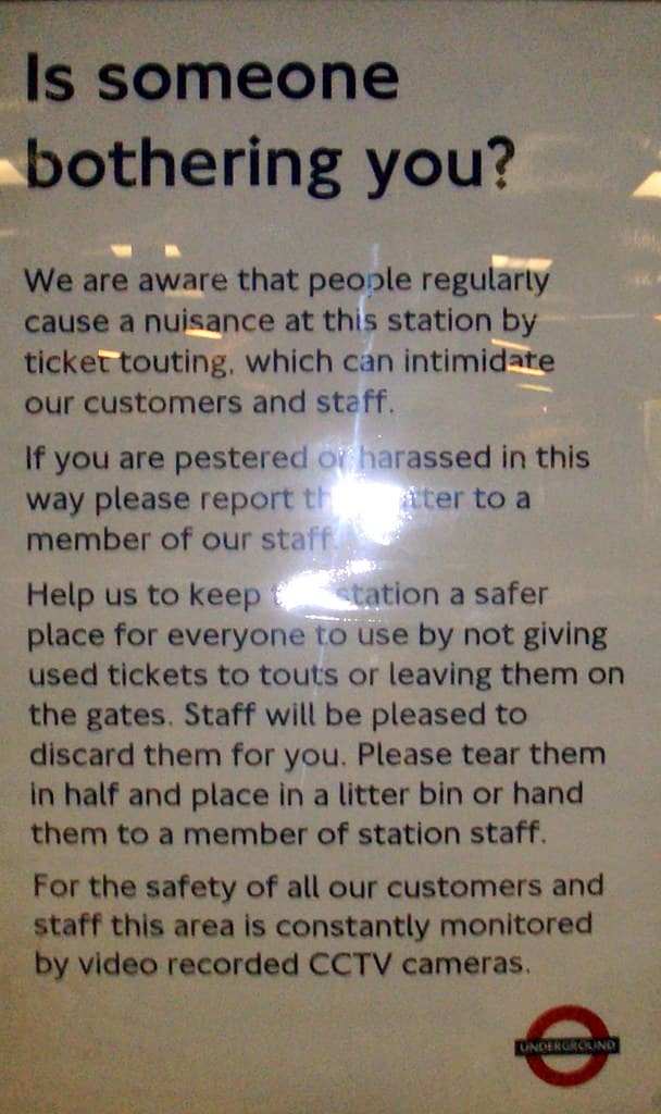 Sign in Old St Tube: IS SOMEONE BOTHERING YOU? WE ARE AWAR… | Flickr