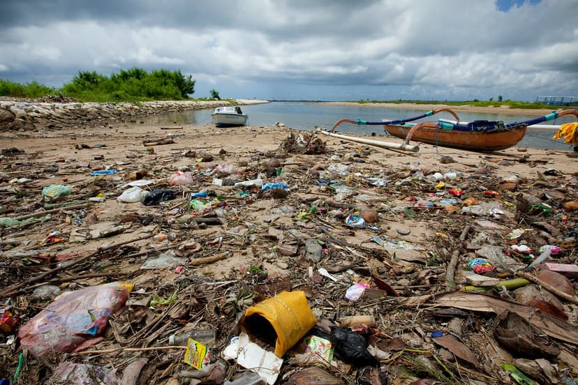 Littered beach, Bali | The term marine pollution relates to … | Flickr
