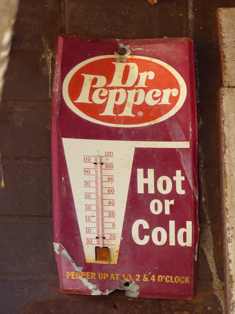 vintage Dr. Pepper thermometer at Rock Haven Mills | Flickr